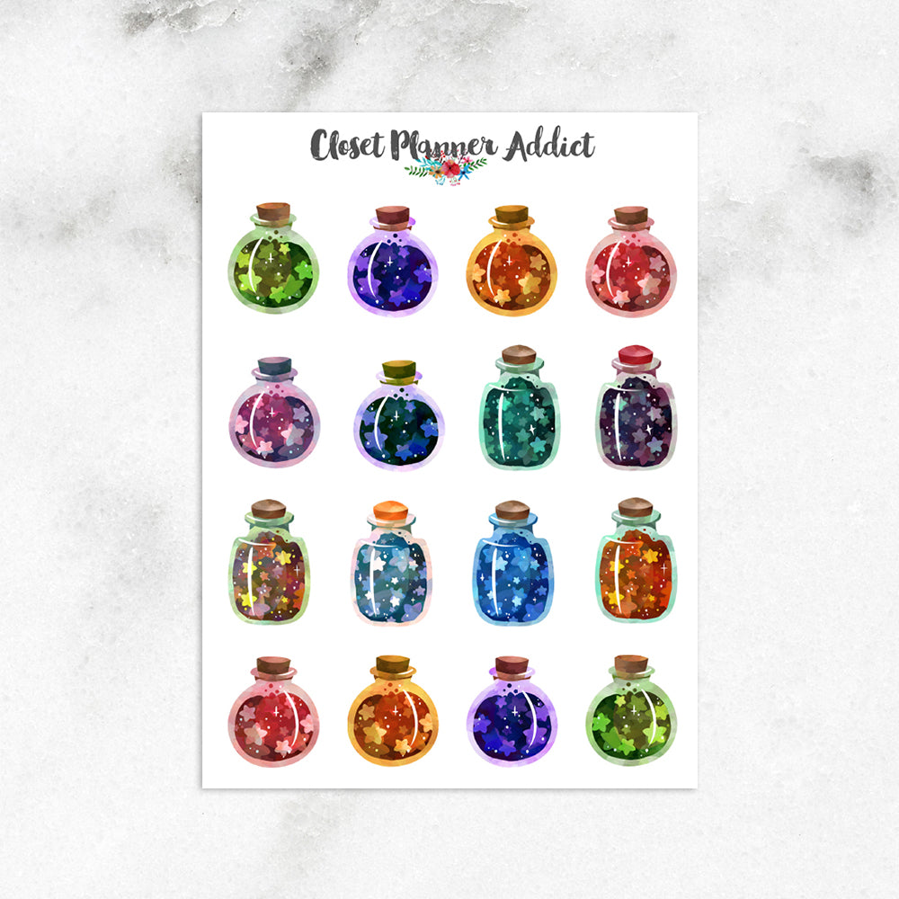 Bottled Stars Planner Stickers (S-397)