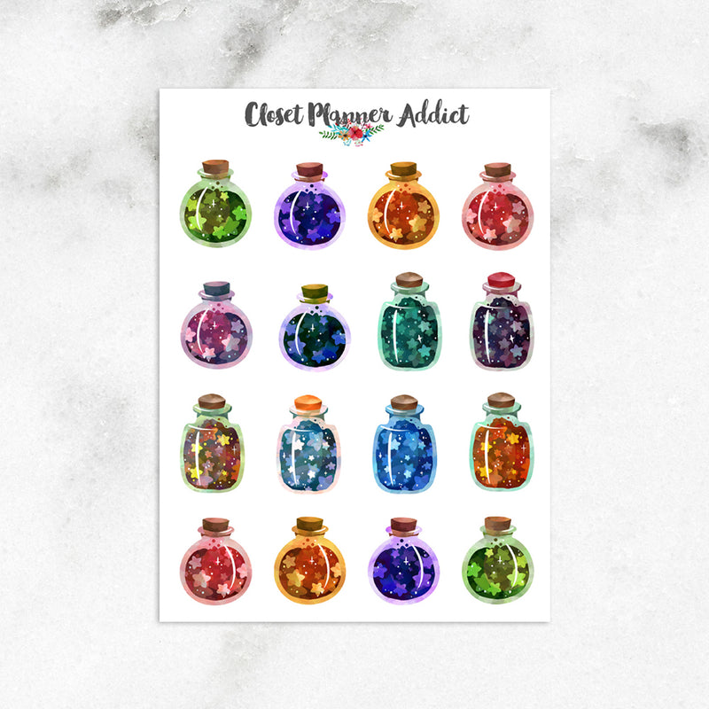 Bottled Stars Planner Stickers (S-397)