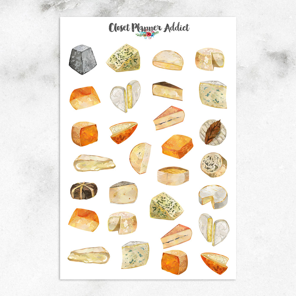 Cheese Planner Stickers (S-400) – Closet Planner Addict