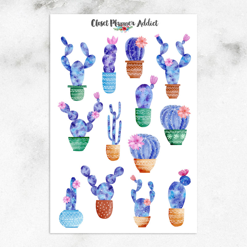 Galaxy Cactus Planner Stickers (S-406)