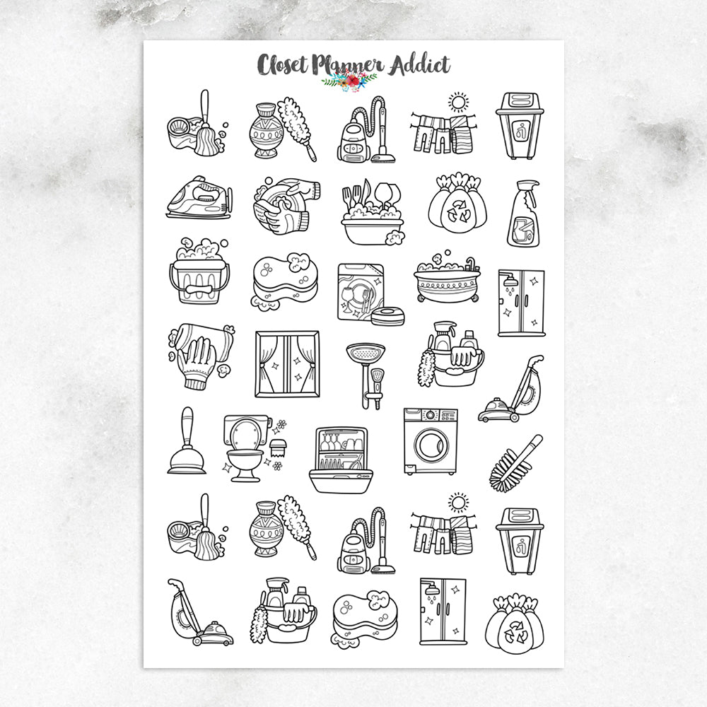 Housework Planner Stickers | Household Chores Stickers (S-408)