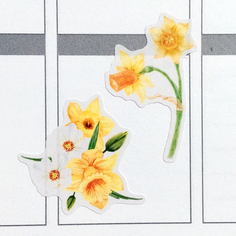 Watercolour Daffodils Planner Stickers (S-409)