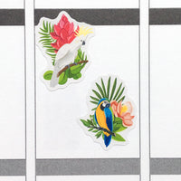 Tropical Birds and Plants Planner Stickers (S-412)