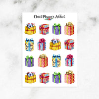 Watercolour Gift Boxes Planner Stickers (S-413)