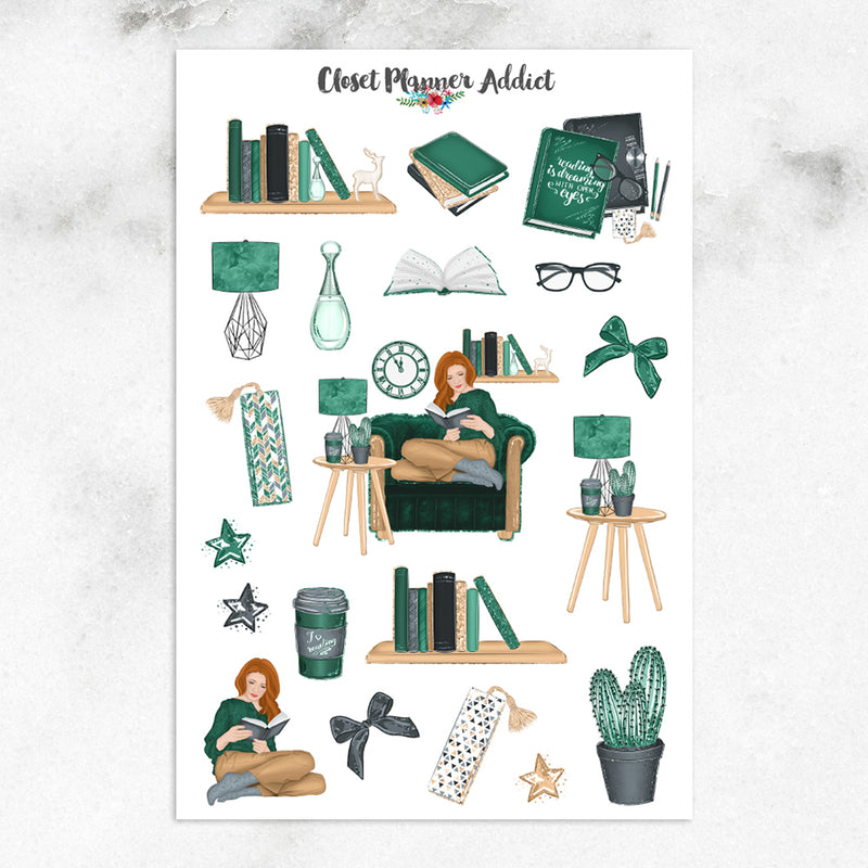 Bookworm and Booklovers Planner Stickers (S-416)