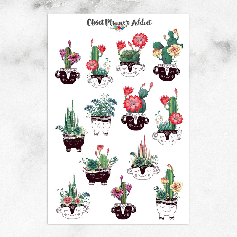 Cactus and Succulent Planner Stickers (S-418)