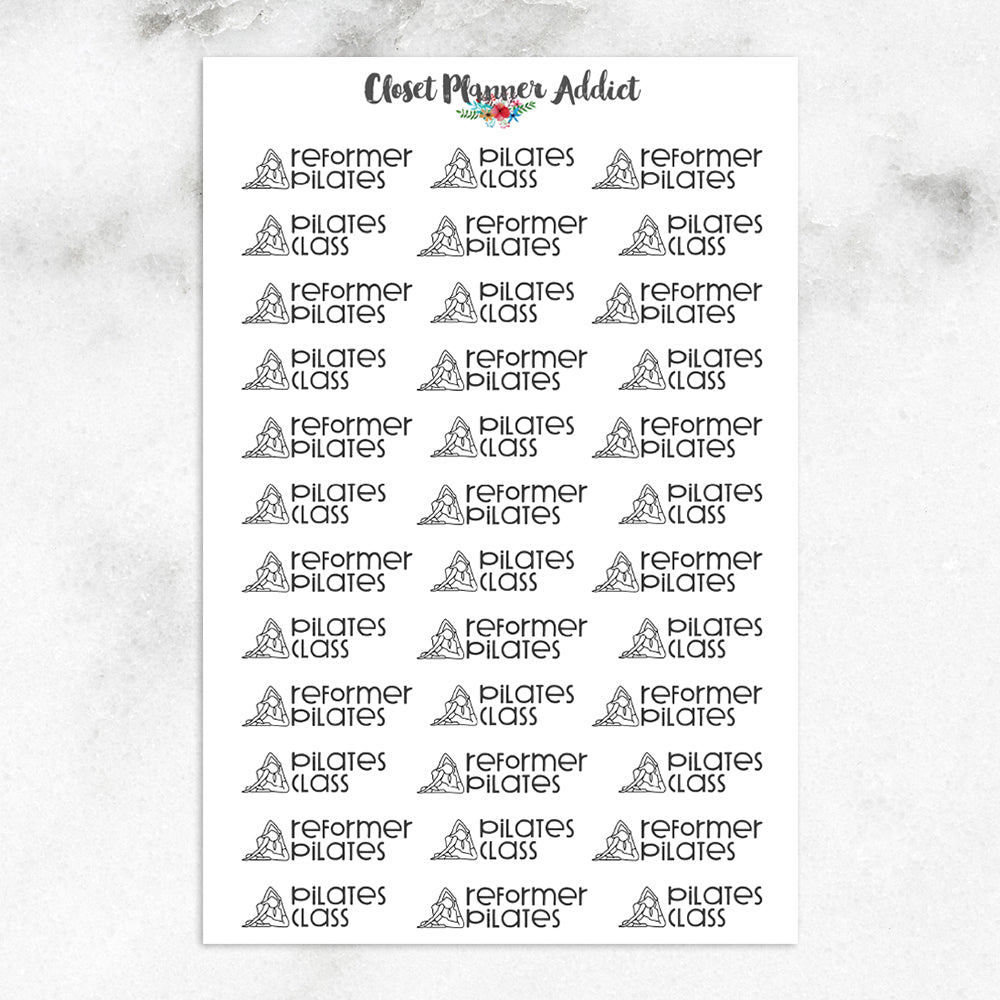 Reformer Pilates Class Planner Stickers (S-422)