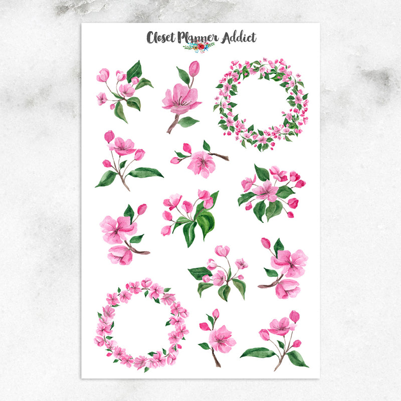 Cherry Blossoms Planner Stickers (S-430)