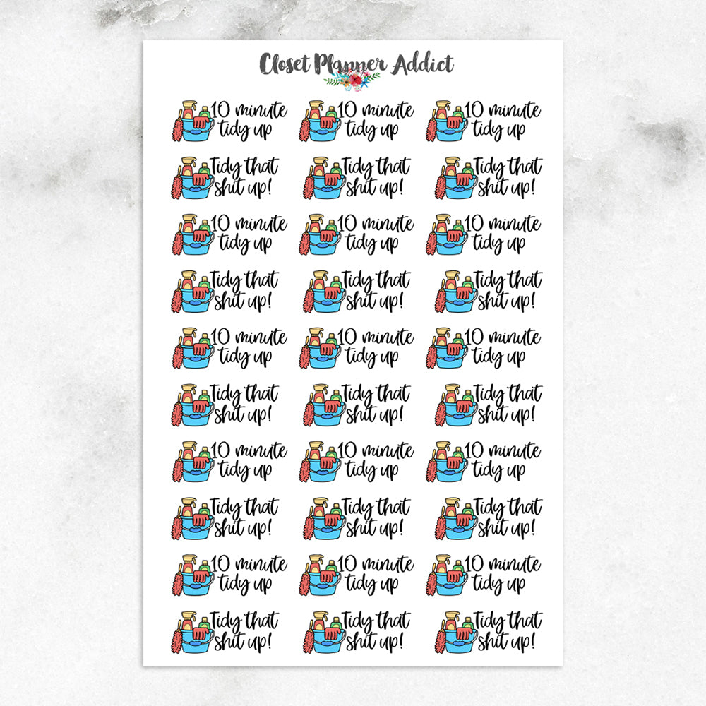 10 Minute Tidy Up Planner Stickers (S-433)