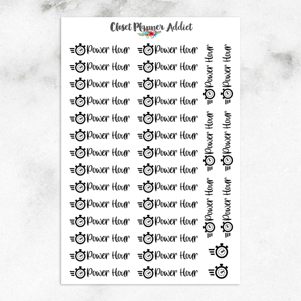 Power Hour Planner Stickers (S-434) – Closet Planner Addict