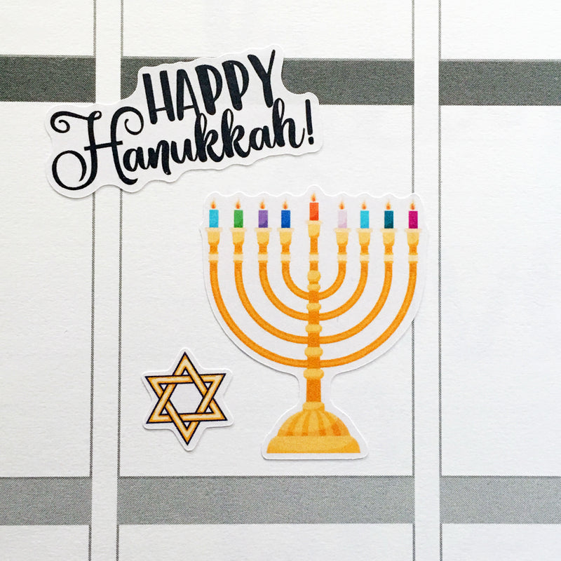 Happy Hanukkah Planner Stickers (S-435)