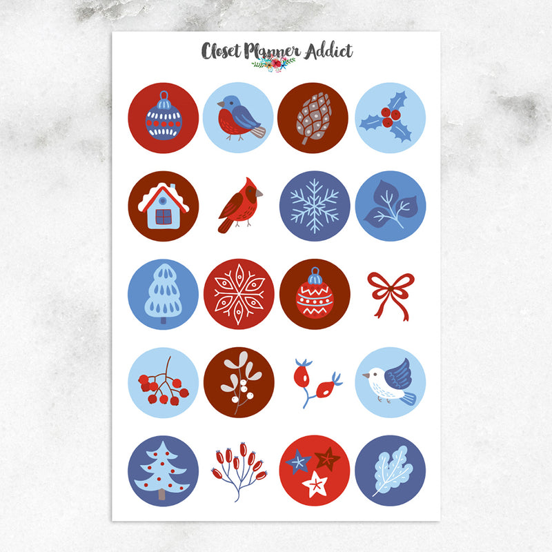 Christmas Round Label Stickers (S-438)