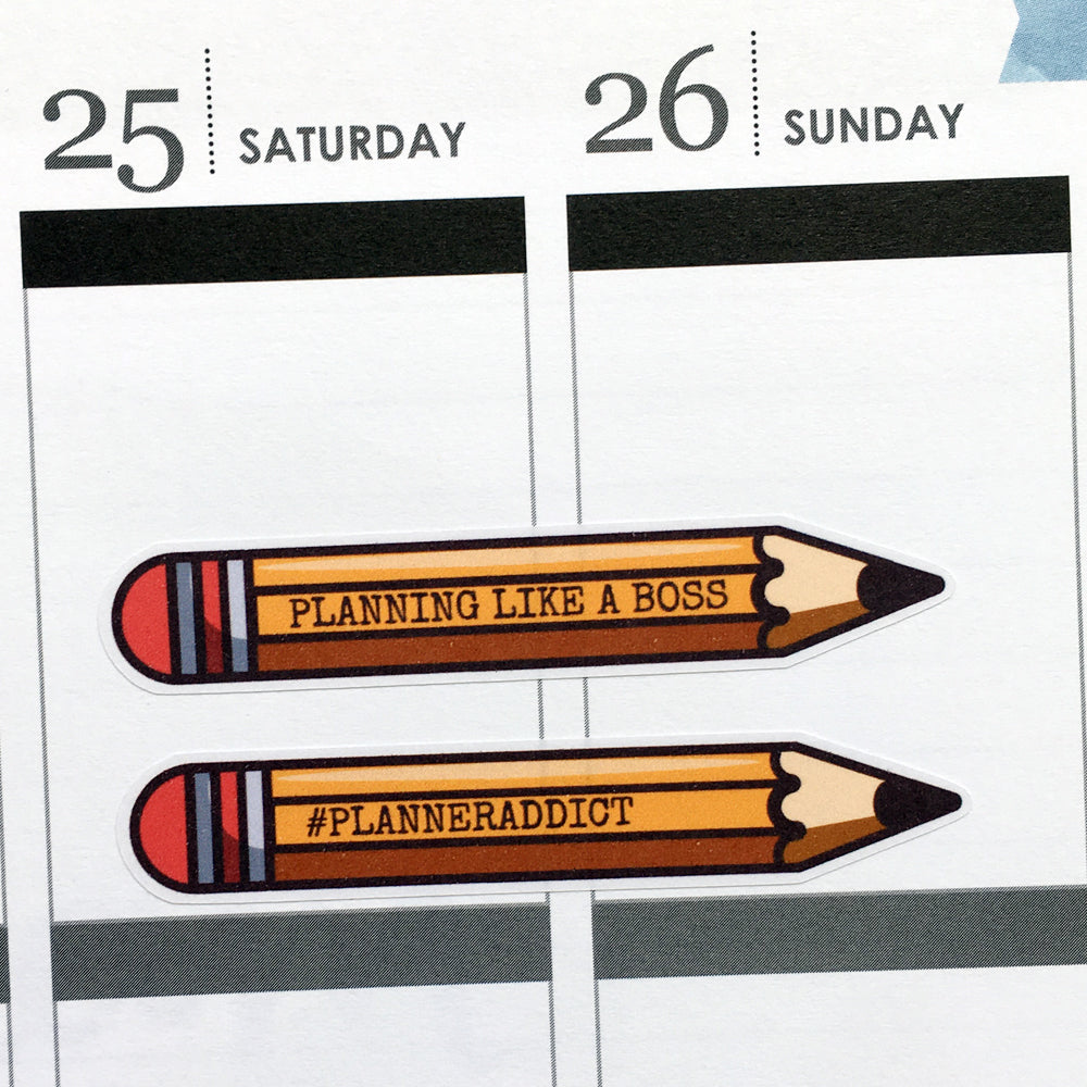 Pencils with Quotes Planner Stickers (S-449)