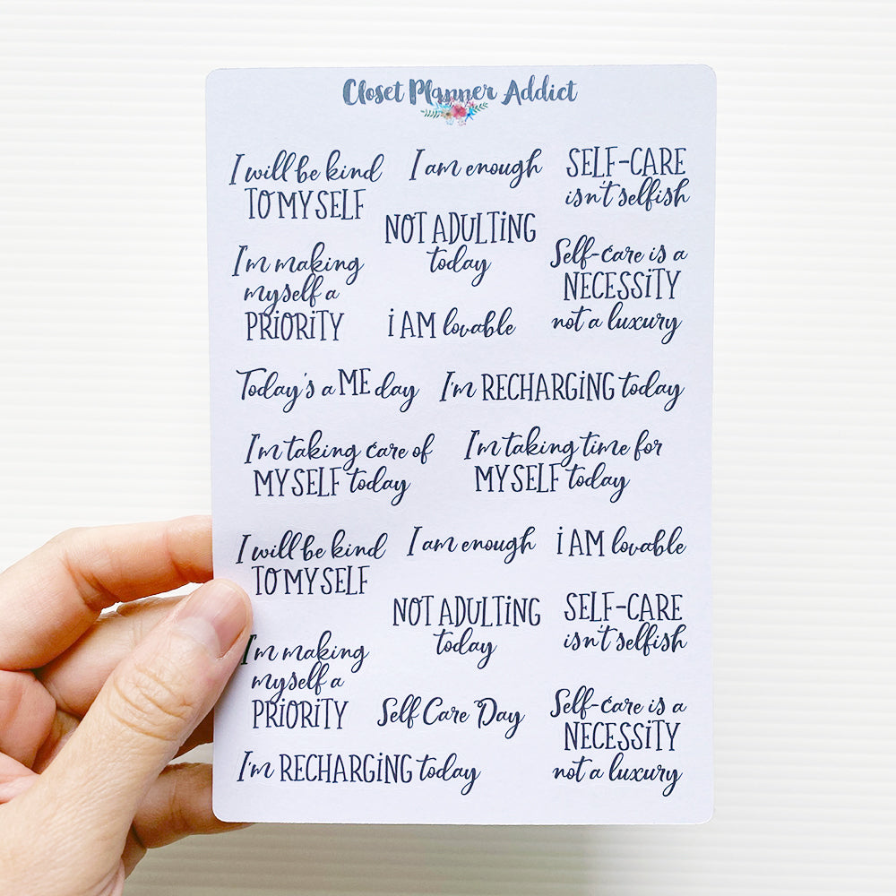 Self Care Quotes Planner Stickers (S-450)