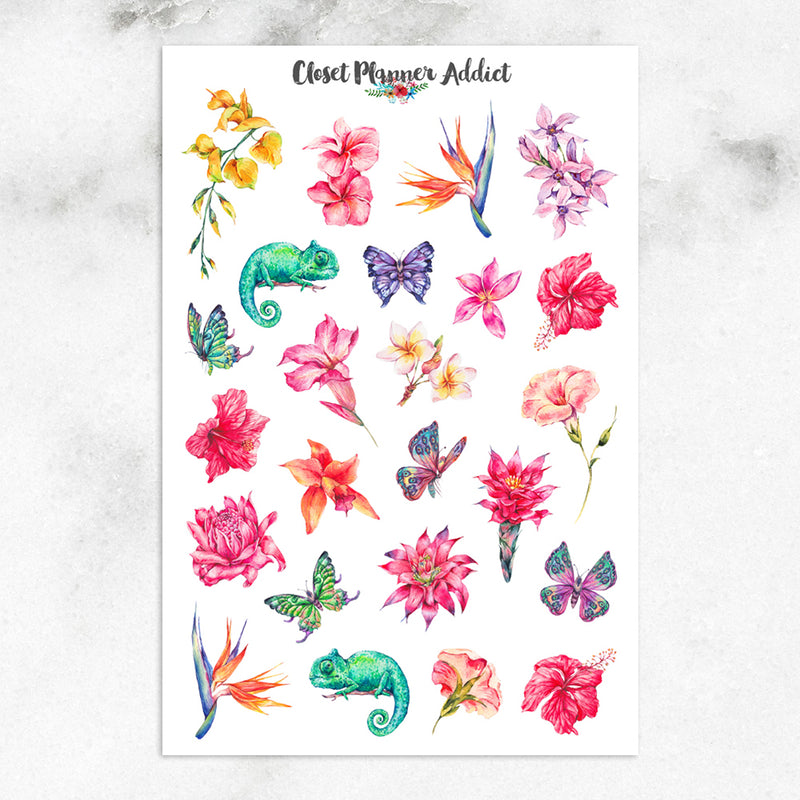 Summer Tropicals Planner Stickers (S-452)