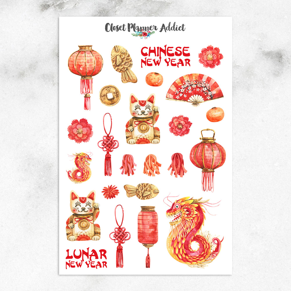 Chinese New Year Planner Stickers | Lunar New Year (S-455)