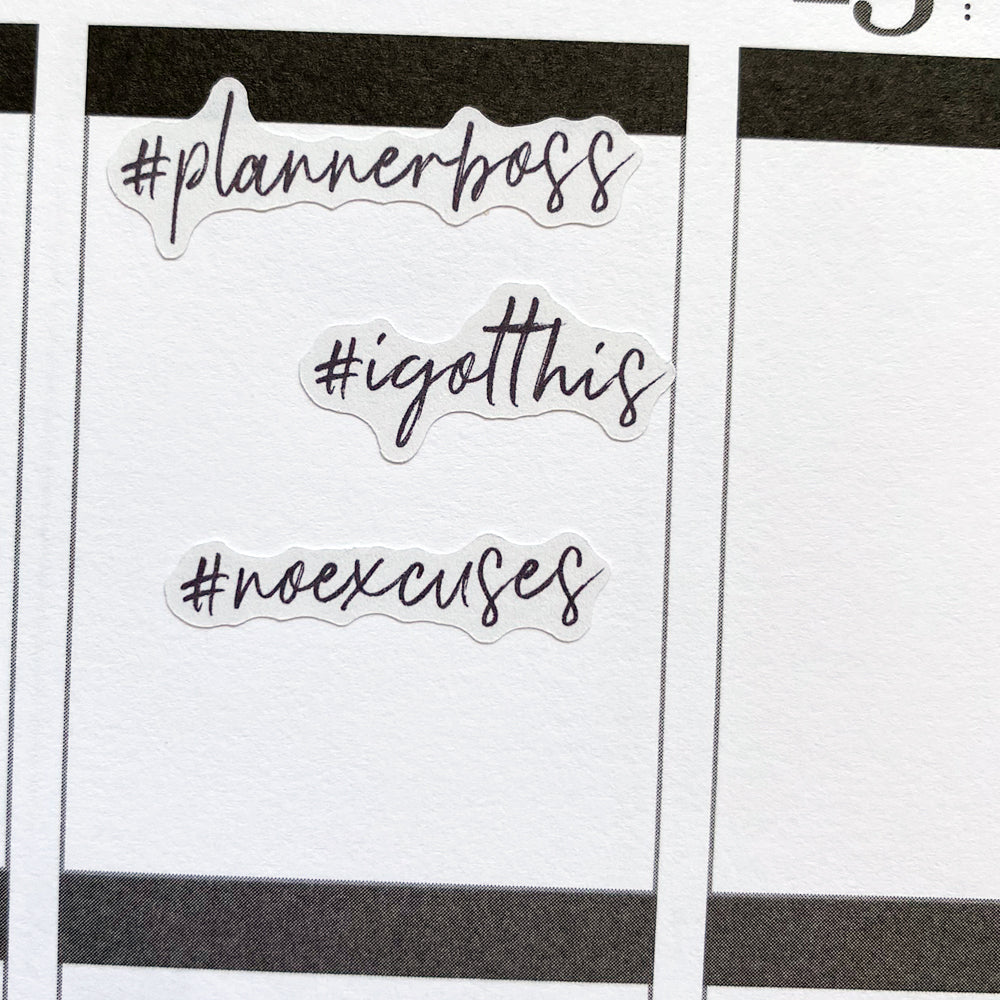 Girl Boss Hashtags Planner Stickers (S-458)