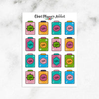 Vintage Tea Tins Planner Stickers (S-459)