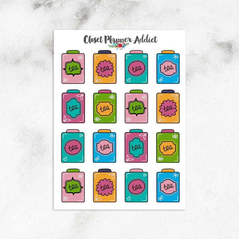 Vintage Tea Tins Planner Stickers (S-459)