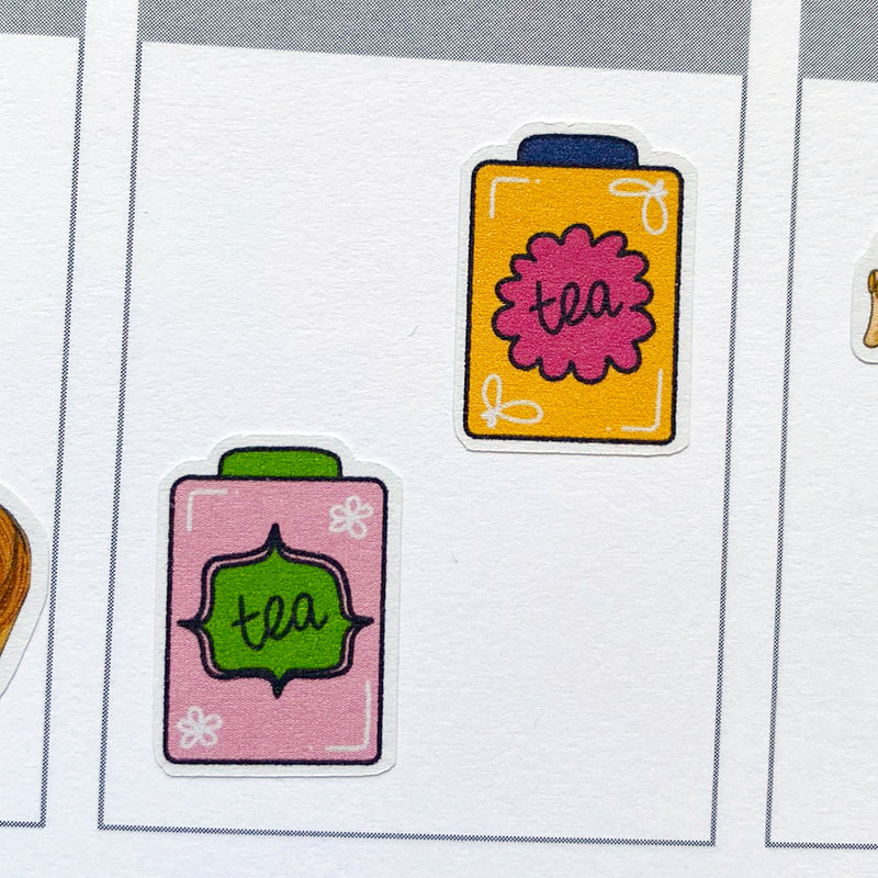 Vintage Tea Tins Planner Stickers (S-459)