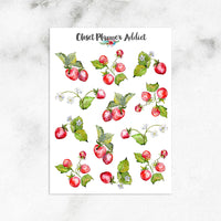 Watercolour Strawberries Stickers (S-462)