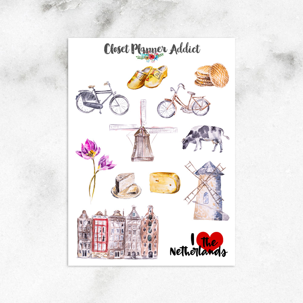I Love The Netherlands Planner Stickers (S-464)