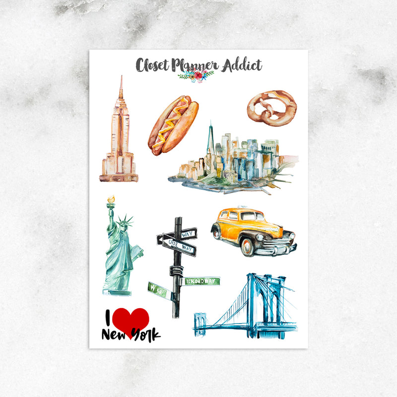 I Love New York Planner Stickers (S-467)