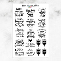 Sassy Quotes Planner Stickers (S-470)