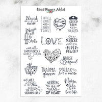 Nurse Life Quotes Planner Stickers (S-471)
