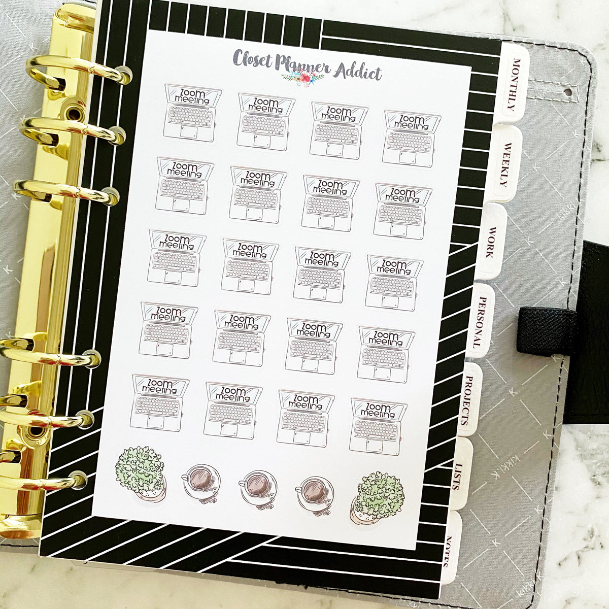Zoom Meeting Planner Stickers (S473) Closet Planner Addict