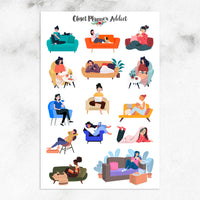 Stay At Home Lifestyle Planner Stickers (S-481)