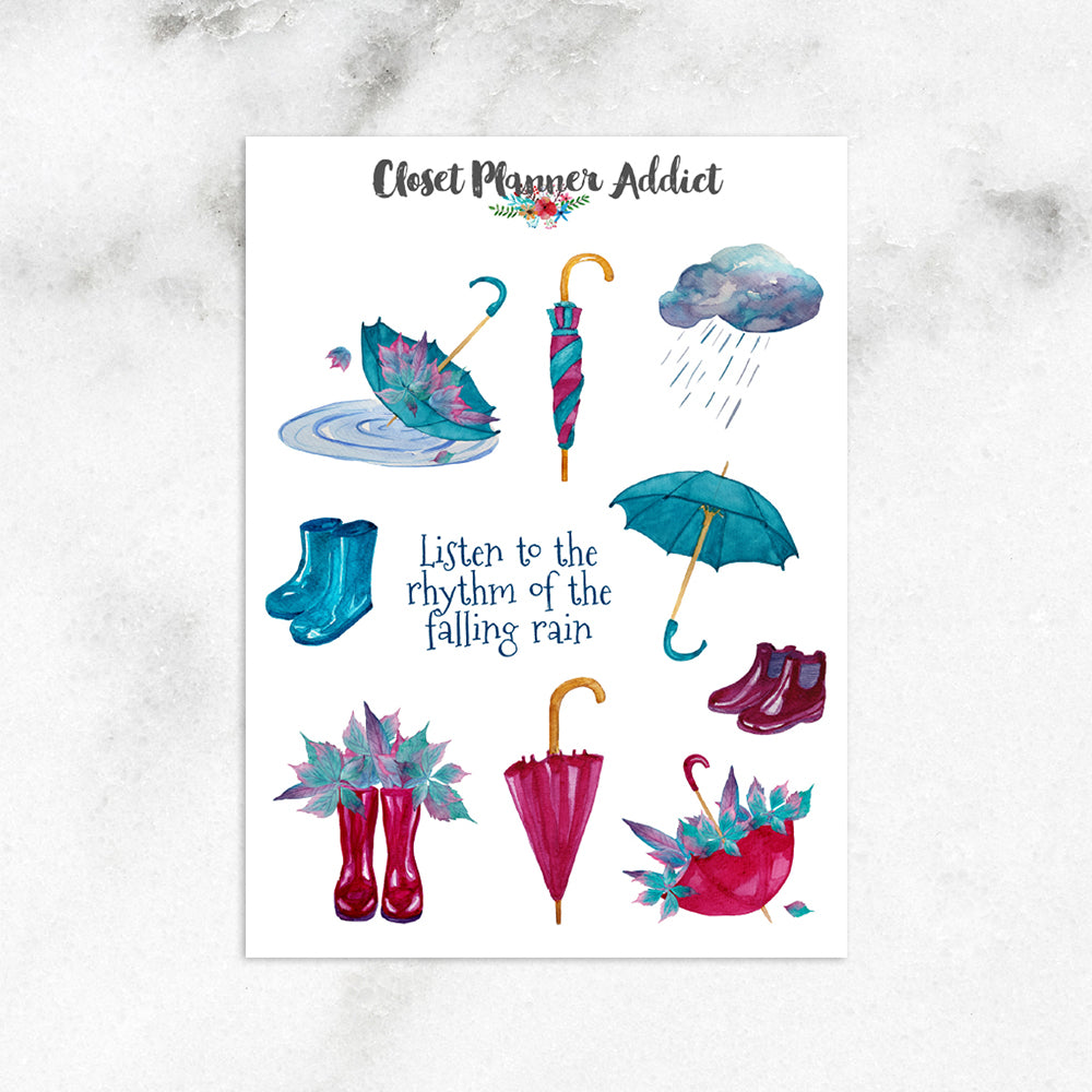 Rhythm of the Falling Rain Planner Stickers (S-488)