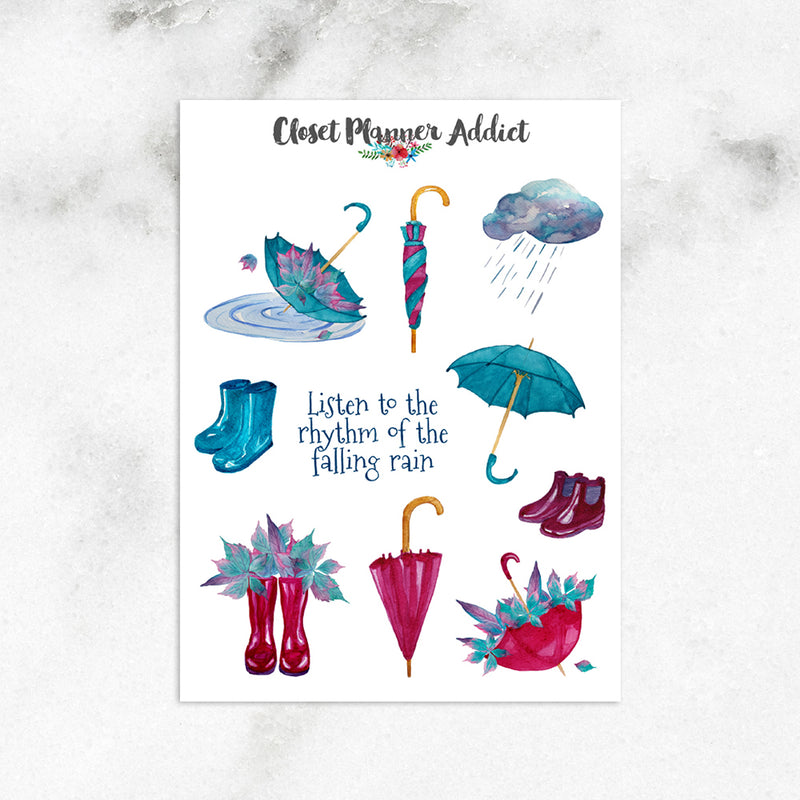Rhythm of the Falling Rain Planner Stickers (S-488)
