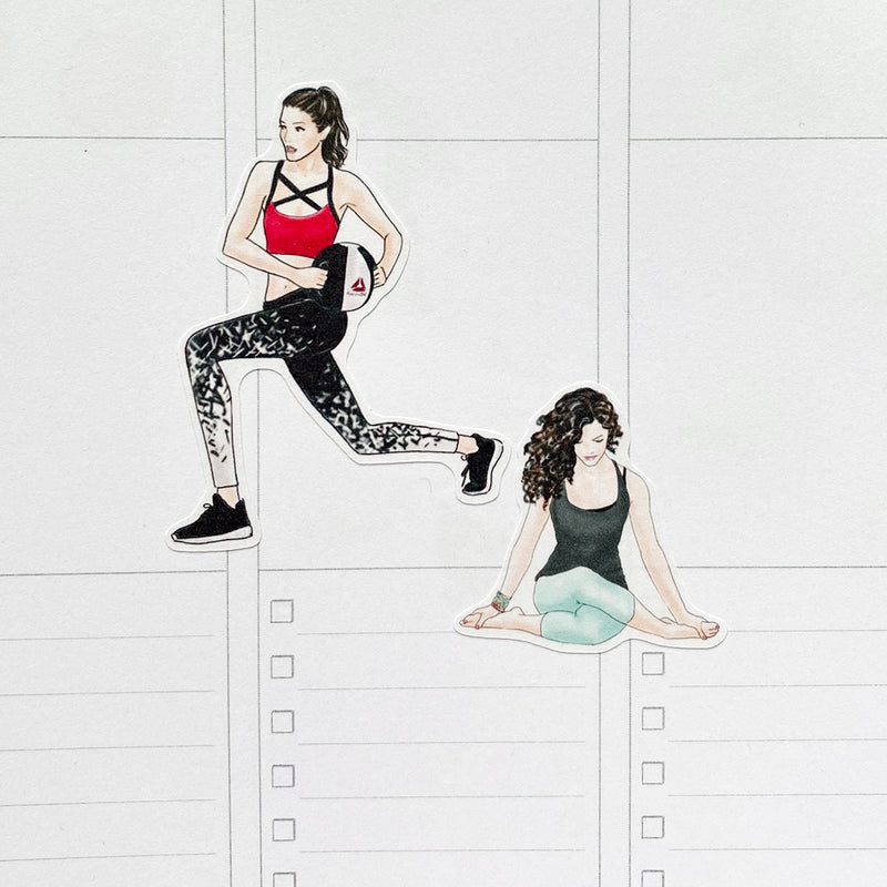 Workout Ladies Planner Stickers (S-491)