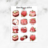 Strawberry Desserts Planner Stickers (S-495)