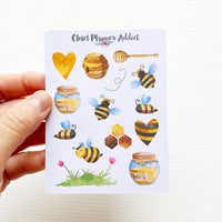 Honey Bees and Honey Pot Planner Stickers (S-494)