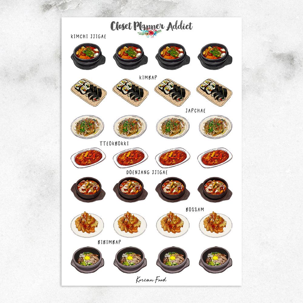 Korean Food Planner Stickers (S-498)