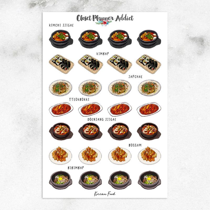 Korean Food Planner Stickers (S-498)