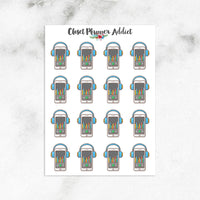 Podcast and Music Planner Stickers (S-499)