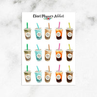Bubble Tea Planner Stickers | Boba Stickers (S-500)