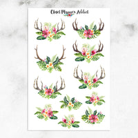 Tropical Floral Boho Skulls Planner Stickers (S-505)