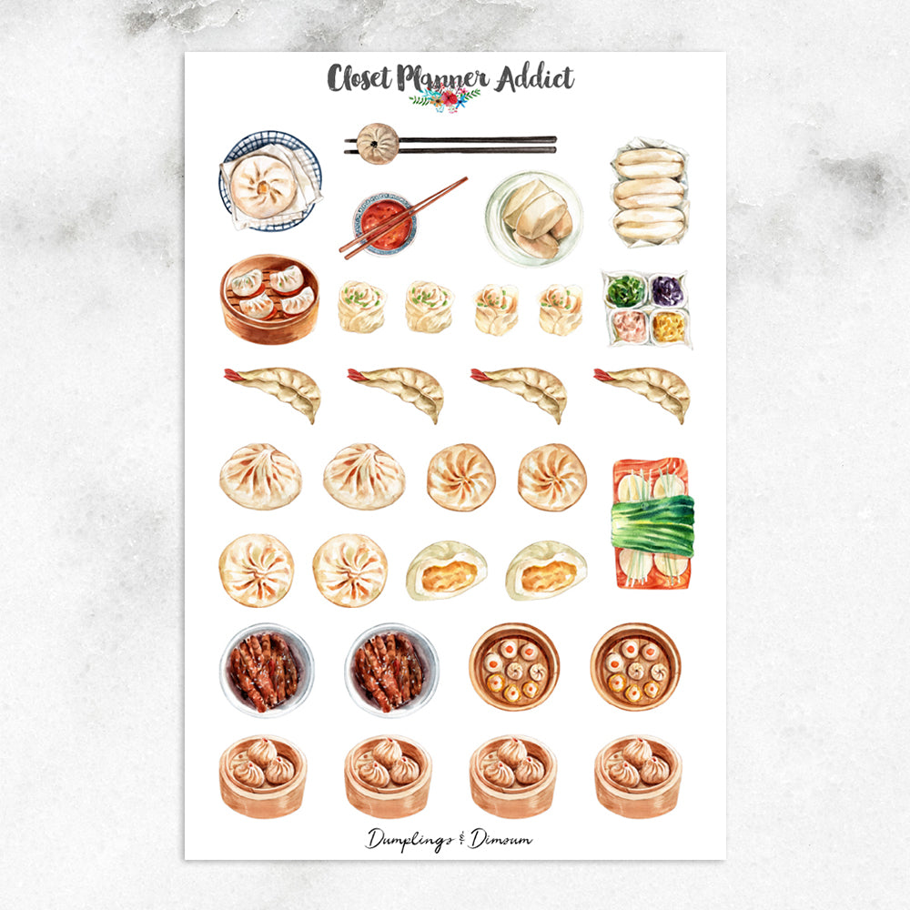 Dumplings and Dimsum Planner Stickers | Yumcha Stickers (S-511)