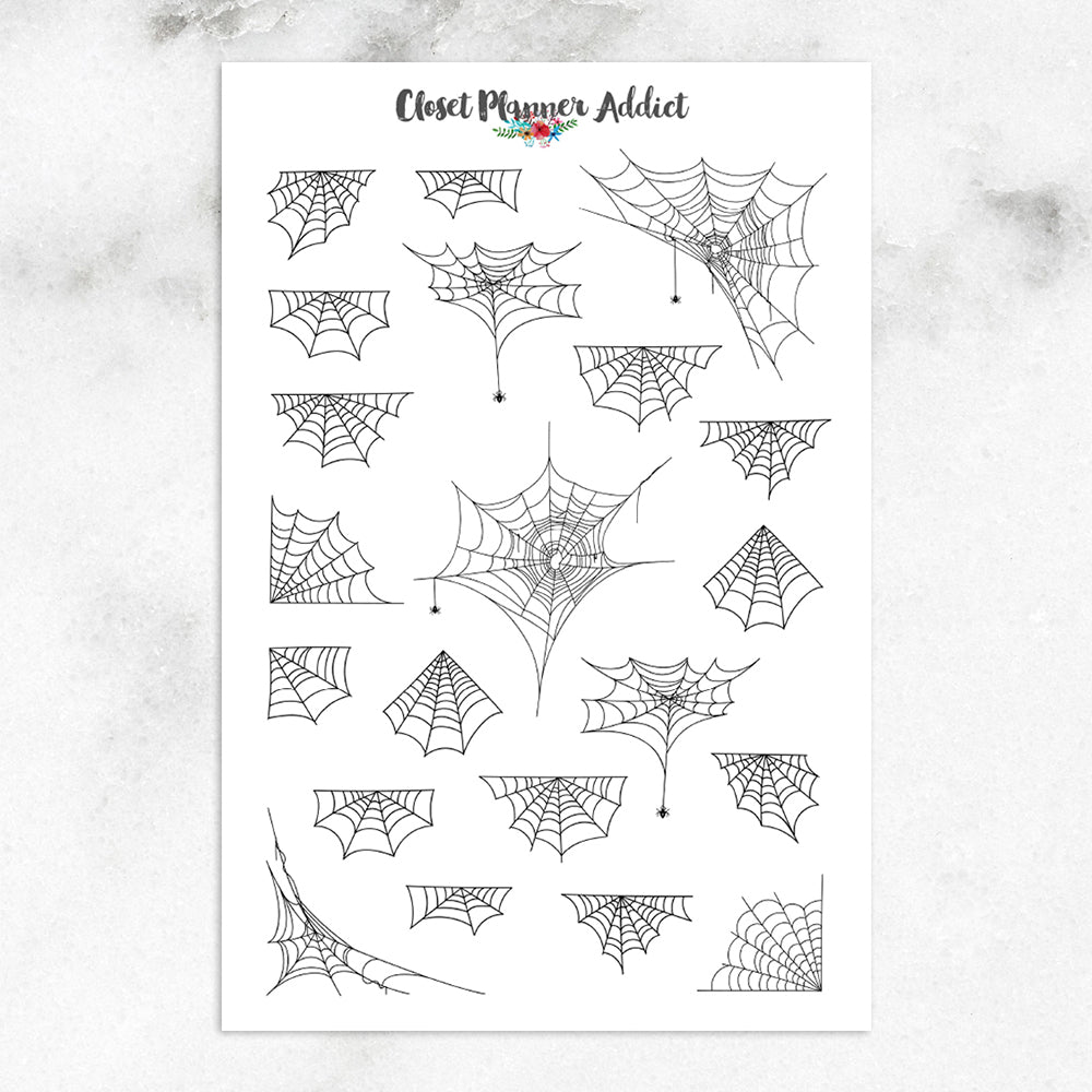 Spider Web Planner Stickers (S-518)