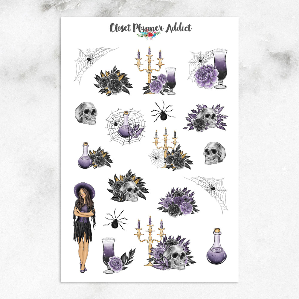 Halloween Ladies Planner Stickers (S-520)