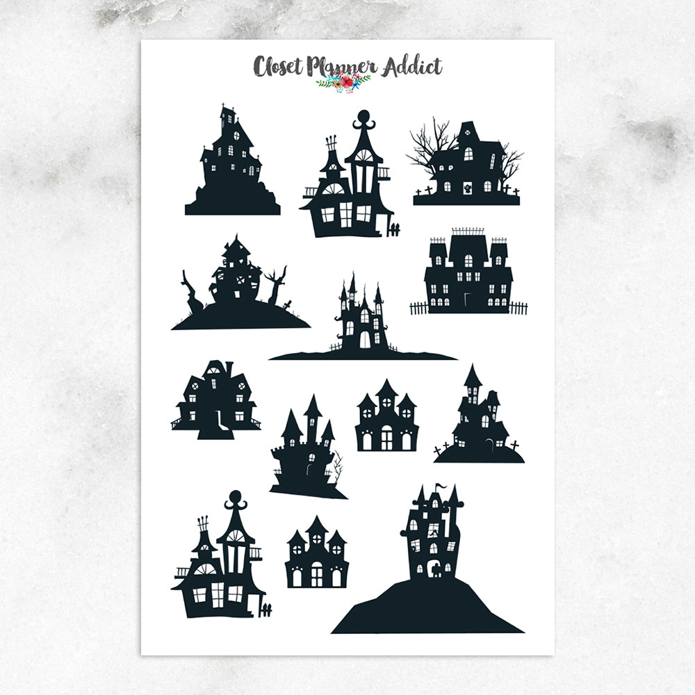 Haunted Houses Planner Stickers (S-522)
