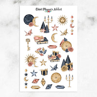 Zodiac Planner Stickers | Crystals Gems Stickers | Celestial Stickers (S-527)