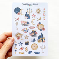 Zodiac Planner Stickers | Crystals Gems Stickers | Celestial Stickers (S-527)