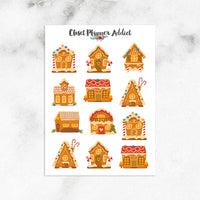 Gingerbread Houses Planner Stickers (S-528)