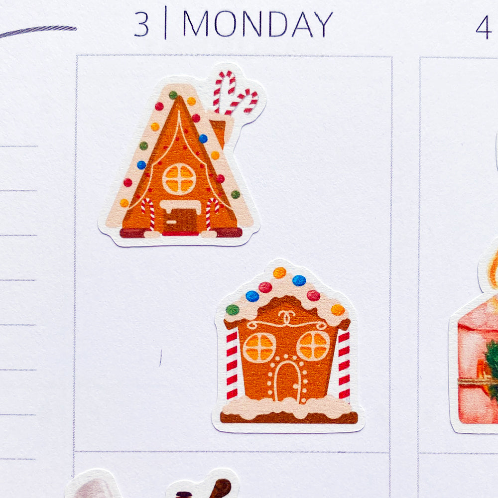 Gingerbread Houses Planner Stickers (S-528)