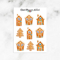 Gingerbread Houses Planner Stickers (S-532)